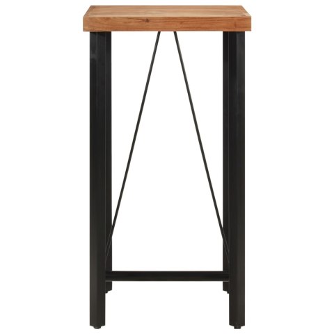 VidaXL Stolik barowy, 55x55x107 cm, lite drewno akacjowe i żelazo