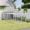 VidaXL Domek dla psa z wybiegiem antracytowy 153x396x110 cm ocynkowana stal