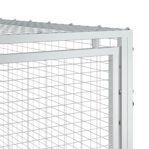 VidaXL Domek dla psa z wybiegiem antracytowy 153x396x110 cm ocynkowana stal