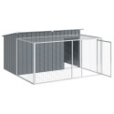 DOMEK DLA PSA Z WYBIEGIEM ANTRACYTOWY 197X194X110CM OCYNKOWANA STAL