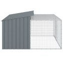 DOMEK DLA PSA Z WYBIEGIEM ANTRACYTOWY 197X194X110CM OCYNKOWANA STAL