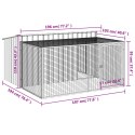 DOMEK DLA PSA Z WYBIEGIEM ANTRACYTOWY 197X194X110CM OCYNKOWANA STAL