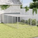VidaXL Domek dla psa z wybiegiem antracytowy 197x396x110 cm ocynkowana stal