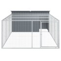 VidaXL Domek dla psa z wybiegiem antracytowy 197x396x110 cm ocynkowana stal
