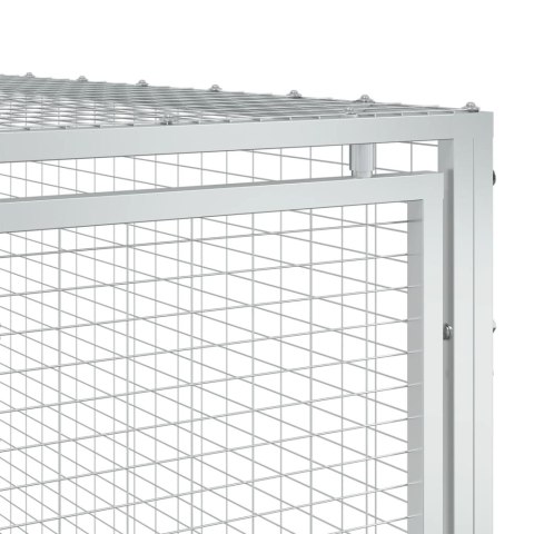 VidaXL Domek dla psa z wybiegiem antracytowy 197x396x110 cm ocynkowana stal