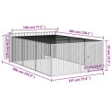 VidaXL Domek dla psa z wybiegiem antracytowy 197x396x110 cm ocynkowana stal
