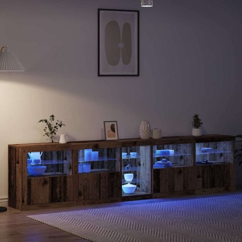 VidaXL Komoda LED Ze LED Lights Stare drewno 283 x 37 x 67 cm