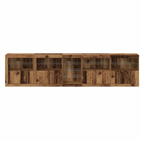 VidaXL Komoda LED Ze LED Lights Stare drewno 283 x 37 x 67 cm