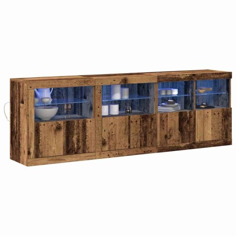 VidaXL Komoda LED Ze LED Lights Stare drewno 202 x 37 x 67 cm