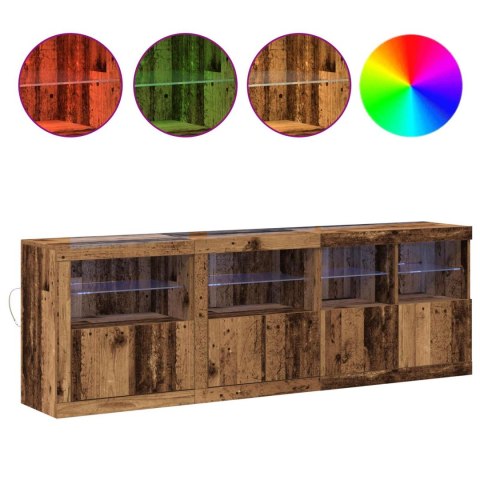 VidaXL Komoda LED Ze LED Lights Stare drewno 202 x 37 x 67 cm