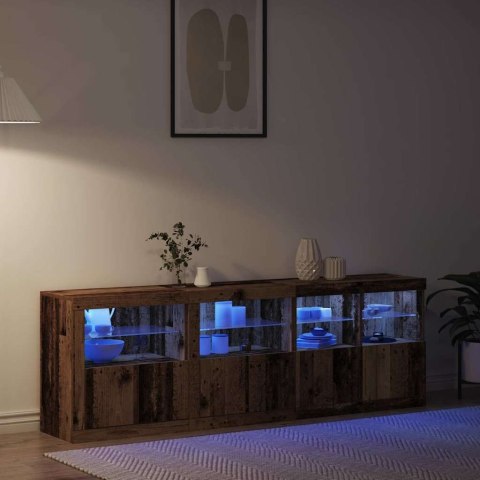 VidaXL Komoda LED Ze LED Lights Stare drewno 202 x 37 x 67 cm