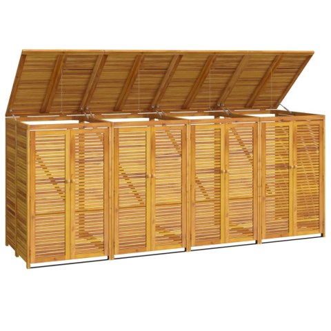 OSŁONA NA 4 KOSZE NA ŚMIECI 280X89X117CM DREWNO AKACJOWE