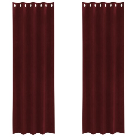 VidaXL Zasłony zaciemniające 2 pcs Czerwone wino 140 x 245 cm Aksamit