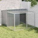 VidaXL Domek dla psa z wybiegiem antracytowy 153x194x110 cm ocynkowana stal