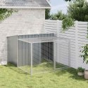 VidaXL Domek dla psa z wybiegiem antracytowy 153x194x110 cm ocynkowana stal