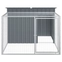 VidaXL Domek dla psa z wybiegiem antracytowy 153x194x110 cm ocynkowana stal