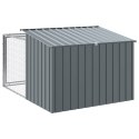 VidaXL Domek dla psa z wybiegiem antracytowy 153x194x110 cm ocynkowana stal