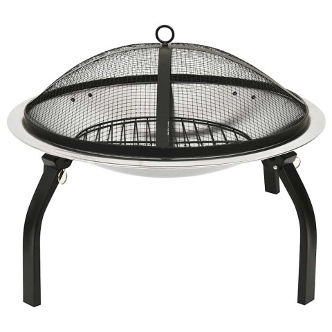 VidaXL Palenisko i grill 2-w-1, z pogrzebaczem, 56x56x49 cm, stal
