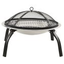 VidaXL Palenisko i grill 2-w-1, z pogrzebaczem, 56x56x49 cm, stal