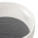 VidaXL Kosze do przechowywania, 2 szt, szaro-białe, Ø28x28 cm, bawełna