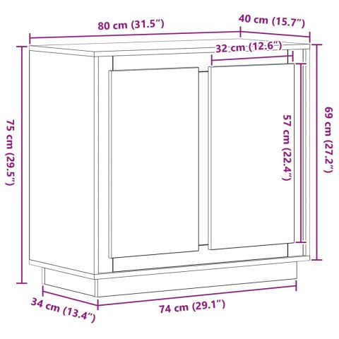 KOMODA KREDENS BUFET DĄB ARTISAN 80CM SZAFKA SALON JADALNIA NOWOCZESNA