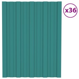 VidaXL Panel dachowy 36 pcs zielony 60 x 45 cm Stal galwanizowana