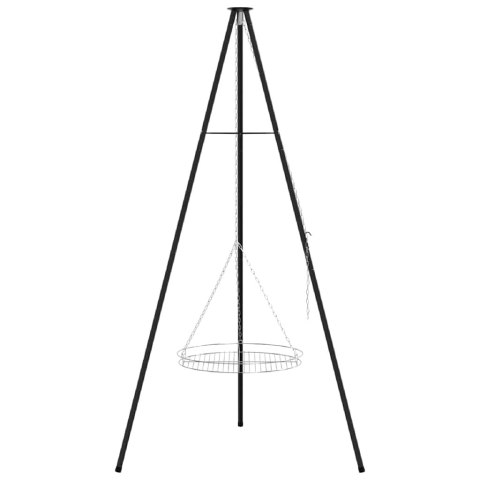 VidaXL Tripod na ognisko 2 pcs Czarny Stal