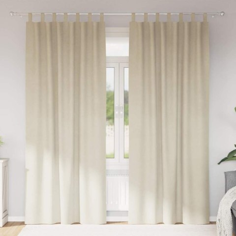 VidaXL Zasłony zaciemniające 2 pcs Kremowy 140 x 225 cm Aksamit