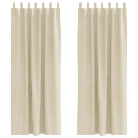 VidaXL Zasłony zaciemniające 2 pcs Kremowy 140 x 225 cm Aksamit