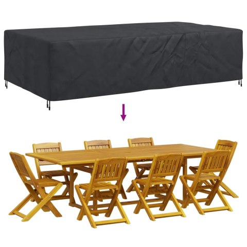 VidaXL Pokrowiec na meble Gładki Czarny 305 x 190 x 85 cm 600D